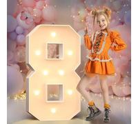 Números de marquesina de 2 pies,(60CM),números gigantes iluminados para fiestas, números grandes con luces, número grande con luz LED, decoraciones de fiesta de cumpleaños,números de cartón