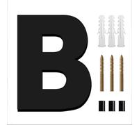Números flotantes casa 8 pulgadas, número puerta moderno acrílico, letrero negro 20 cm con letras para dirección buzón, con tornillos, para decoración pared apartamento, hotel, calle(B)