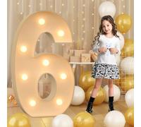 Números gigantes con luz LED de 120cm-4ft, número 6, letrero de marquesina de mosaico con iluminación, lámparas de números LED para el día de San Valentín, cumpleaños, Navidad, Año Nuevo