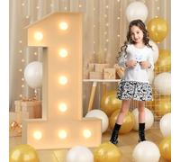 Números LED gigantes de 100 cm - 3,3 pies iluminados, letrero de marquesina de mosaico, lámparas de números LED para San Valentín, cumpleaños, Navidad, Año Nuevo