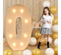Números LED gigantes de 70 cm - 2,3 pies iluminados 0, letrero de marquesina de mosaico iluminado, lámparas de números LED para San Valentín, cumpleaños, Navidad, Año Nuevo