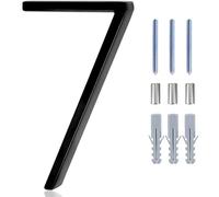 números para la puerta principal, Letreros numéricos modernos flotantes de aleación zinc 5 pulgadas en color negro for puerta, buzón apartamento, placa dirección con kit clavos(7)