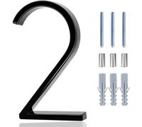 números para la puerta principal, Letreros numéricos modernos flotantes de aleación zinc 5 pulgadas en color negro for puerta, buzón apartamento, placa dirección con kit clavos(2)