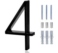 números para la puerta principal, Letreros numéricos modernos flotantes de aleación zinc 5 pulgadas en color negro for puerta, buzón apartamento, placa dirección con kit clavos(4)