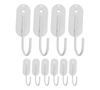 NUOBESTY 10 Unidades Gancho para Tablero Perforado Metálico Blanco 40 Orificios Ovalados, Resistente y Flexible para Talleres y Organización de Accesorios