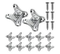 NUOBESTY 12 Piezas Sujetador de Junta de Esquina de Aleación de Zinc Plata, Conector Versátil para Muebles, Instalación Fácil para Cama y Silla en Hogar u Oficina