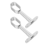 NUOBESTY 2 Soportes para Barra de Cortina de Acero Inoxidable, 2 Unidades, Altura Ajustable de 85 a 120 mm, Soporte de Techo con Ovalada para Armario y hogar