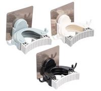 NUOBESTY 3 Piezas Organizador de Fregonas Clip, Colgador de Escobas | Montaje Adhesivo sin Perforar, ABS y Ppr, Diseño de Asta, para Cocina y Lavadero
