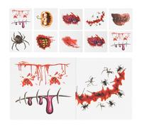 NUOBESTY 40 Unidades Pegatinas de Tatuajes Provisionales de Halloween Cicatrices Realistas, Papel Artesanal, Ideales para Maquillaje Corporal y Juegos de Rol Terroríficos