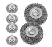NUOBESTY 6 Piezas Cepillo de Alambre para Taladro y Amoladora, Hexagonal, | Acero Recubierto de Cobre, Diseño Plano y Estable, Limpieza, Uso Versátil Taladro