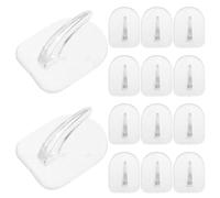 NUOBESTY 80 Ganchos Adhesivos Transparentes Mini Reutilizables de Ps y Acrílico para Cocina y Ducha Diseño Moderno y Fácil de Quitar