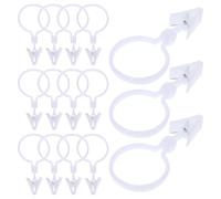 NUOBESTY 80 Piezas Anillos para Cortinas Plástico Blanco, con Clips | Acabado Pulido, Bordes sin Enganches, para Cortinas y Forros de Ducha, Uso Contemporáneo