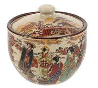 NUOBESTY Bote De Té De Cerámica Vintage Tarro De Almacenamiento Retro Para Té a Granel Dulces Y Frutos Secos Recipiente Hermético Para Cocina Decoración De Escritorio Y Regalo
