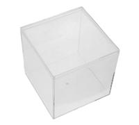 NUOBESTY Caja de Almacenamiento Cuadrada Transparente de Plástico 8,5x8,5x8,5 Cm 500 Ml Tapa para Dulces, Recuerdos y Regalos de Boda, Organizador Pequeño para Fiestas y Eventos