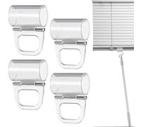NUOBESTY Clips para Persianas Enrollables 20mm Plástico Transparente Fijación Sencilla Accesorios para Cortinas Hogar Oficina Restaurante Pack 4 Unidades