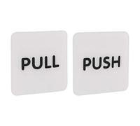 NUOBESTY Creativo Moderno Push Pull Puerta Corredera Pegatinas Letrero Puerta Corredera Villa de Madera Señal Móvil Puerta de Vidrio Señal de Advertencia 1 par 10X10cm