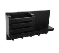 NUOBESTY Organizador de Llaves de Pared con Bandeja para Correspondencia, | Madera, Hierro y Abs, Estilo Rústico, Ranura Grande para Documentos, para Hogar y Recibidor