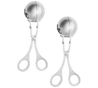 NUOBESTY Pinzas Ergonómicas 2 Piezas para Hacer Albóndigas de Acero Inoxidable Estructura Tipo Tijera y Superficie Antiadherente para Cocina Práctica