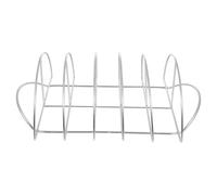 NUOBESTY Soporte para Costillas de Barbacoa Plata de Acero Inoxidable | Parrilla Metálica Asas Laterales y Rejillas Múltiples, Uso en Jardín y Picnic, Manejo Seguro