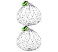 NUOBESTY Trampa para Cangrejos Eficientes y Duraderas de Alambre de Acero Resistente al Desgaste, Jaulas Dobles 2 Piezas Color Aleatorio para Pescar Cangrejos en Mar y