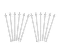 NUOBESTY Varillas de repuesto para botón de descarga de inodoro, 12 piezas, plástico blanco, varillas roscadas largas, accesorios para baños, piezas para cisterna, reemplazo fácil