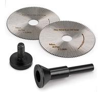 NuoDunco Rueda de corte de sierra circular de 2 pulgadas con mandril de montaje de vástago de 1/4 para amoladora, hoja de corte de agujero de eje de 3/8 pulgadas para madera/plástico/metal suave/PVC