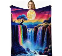 Nuphtun Manta de Franela Grande 200x200 cm, Cascada de Colores, AQ4138 | Ligera y cálida, para Cama Sofá o Oficina, para Adultos Mascota Infantil, Fácil de Cuidar, Regalo Ideal para La Familia