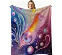 Nuphtun Manta de Franela Grande 200x200 cm, Cuadro Rosa, AQ4534 | Ligera y cálida, para Cama Sofá o Oficina, para Adultos Mascota Infantil, Fácil de Cuidar, Regalo Ideal para La Familia