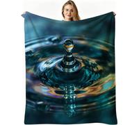 Nuphtun Manta de Franela Grande 200x200 cm, Gota de Agua Verde, AQ4132 | Ligera y cálida, para Cama Sofá o Oficina, para Adultos Mascota Infantil, Fácil de Cuidar, Regalo Ideal para La Familia