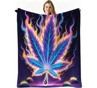 Nuphtun Manta de Franela Grande 200x200 cm, Hoja Morada, AQ2416 | Ligera y cálida, para Cama Sofá o Oficina, para Adultos Mascota Infantil, Fácil de Cuidar, Regalo Ideal para La Familia