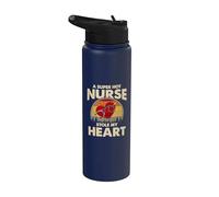 Nurses Couple Gift Super Hot Nurse Stole My Heart Valentines Stainless Steel Insulated Water Bottle