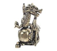 NUSITOU Figura Retro de Caballo del Zodíaco Chino en Latón Macizo Dorado | Acabado Brillante, Estilo Clásico y Contemporáneo, para Altar Zodiacal, Mostrador de Recepción y Estanterías