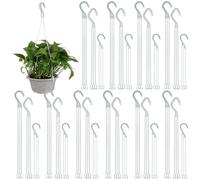 NUSITOU Ganchos de Plástico para Colgar Macetas Blancos, Colgador de Plástico para Macetas Alta Capacidad de Carga para Balcón y Celebración Verano, Pack de 30 Piezas
