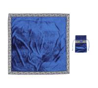 NUSITOU Mantel de Tela Suave Azul 66x66 Cm con Bordes Dorados y Bolsa, Práctico y Conveniente para Entusiastas de Astrología y Psicoterapeutas