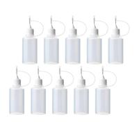 NUSITOU Pegamento Líquido Color Aleatorio 10 Botellas Rellenables de 30ml Punta de Aguja Metálica y Cuerpo de Plástico, Fáciles de Exprimir para Manualidades y Quilling