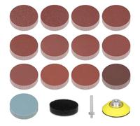 NUTKIT 130 PCS Discos de Lijado, Discos de Lija 50mm con Velcro | Granos 80/100/120/150/240/320/400/600/800/1000/1200/2000/3000, para lijadora angular/pulidora taladro-pulido/desbarbado