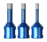 NUTKIT 3 Piezas Broca de Diamante 6MM/8MM/10MM, Vacío Soldadura | Corona Diamante para Cerámica, Granito, Vidrio, Porcelana, Amoladora Angular- Rosca M14 para Amoladora Angular