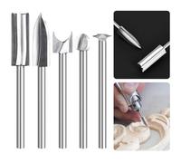 NUTKIT Juego de 5 Brocas para Madera de Acero Rápido,Cinco tipos de cuchillas y Vástago de 1/8”,Compatible con Las Principales Herramientas Rotativas,para Madera,Plástico,Acrílico,DIY y Manualidades