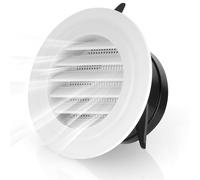 NUTKIT Rejilla Ventilación 100mm con Malla Anti-insectos, Blanca
