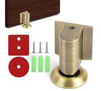 NUTKIT Tope Puerta Magnetico, con Adhesivo y Tornillo (Autoadhesivo/Montaje con Tornillos en Suelos), Puertas Magnetic Fuerte de Zinc, para Hogares, Oficinas y Espacios Comerciales(Bronce)
