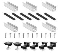 nutmanel Soporte de panel solar, Kit de montaje de panel solar para 2 módulos fotovoltaicos, Soporte Placas Solares de Aluminio Ajustable, 30-35 mm, con Tuercas y Tornillos, para RV, Barco, Caravanas