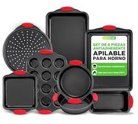 Nutrichef bandejas horno, Cocina, Set de 8, Antiadherentes, Mangos de silicona
