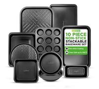 Nutrichef bandejas horno, Para galletas, Asar, Hornear, Moldes para muffins y pasteles, Set de 10 piezas, Duraderas, Antiadherentes