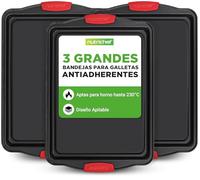 Nutrichef bandejas horno, Set de 2, Para servir, Apilables, Rectangulares, Antiadherentes