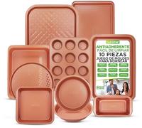 Nutrichef bateria de cocina, Antiadherentes, 10 piezas, Bandejas, Moldes, Faciles de limpiar