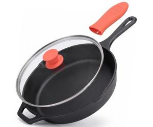 Nutrichef cazuela profunda de 3.2L, Con tapa, Acero inoxidable, Para saltear, Textura tipo panal resistente a rayones, Apta para horno e induccion, Antiadherente