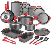 Nutrichef juego de utensilios de cocina, 21 piezas, Completo, Incluye: cacerolas, Sartenes, Moldes para hornear, Moldes para pan, Bandeja de pizza, Bandeja para galletas