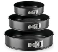 Nutrichef moldes reposteria, Redondos, Para tartas, Desmontables, Set de 3 piezas, Antiadherentes, Varios tamaños