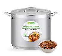Nutrichef Olla acero inoxidable 18/8, Con tapa, Grande y resistente, Apta para induccion