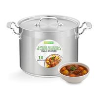 Nutrichef Olla acero inoxidable 18/8, Con tapa, Grande y resistente, Apta para induccion